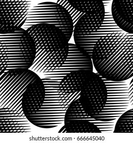 Seamless pattern with lines.Circles
unusual poster Design .Black Vector stripes .Geometric shape. Endless texture .