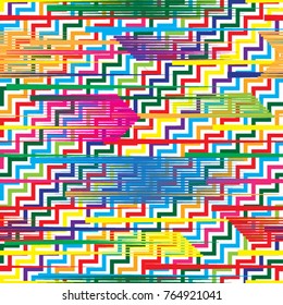 Seamless pattern with lines.Repeating
 unusual Design . Colorful zigzag Vector stripes .Geometric shape. Infinity Endless texture
