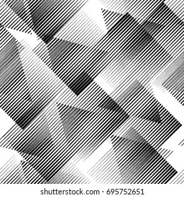 Seamless pattern with lines.Triangles
 unusual poster Design .Black Vector stripes .Geometric shape. Endless texture