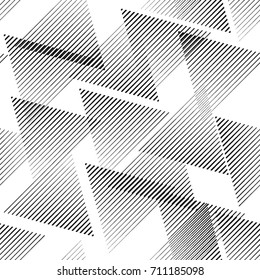 Seamless pattern with lines.Triangles
 unusual poster Design .Black Vector stripes .Geometric shape. Endless texture