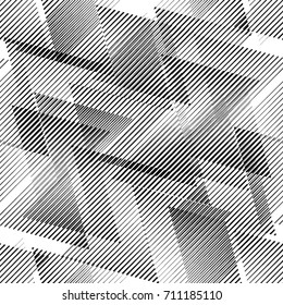 Seamless pattern with lines.Triangles
 unusual poster Design .Black Vector stripes .Geometric shape. Endless texture