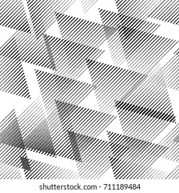 Nahtloses Muster mit Linien.Dreiecke
 ungewöhnliches Poster Design .Black Vector Streifen .Geometrische Form. Endlose Textur