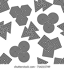 Seamless pattern with lines.Triangles
 unusual poster Design .Black Vector stripes .Geometric shape. Endless texture