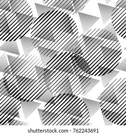 Seamless pattern with lines.Triangles
 unusual poster Design .Black Vector stripes .Geometric shape. Endless texture