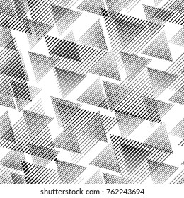 Seamless pattern with lines.Triangles
 unusual poster Design .Black Vector stripes .Geometric shape. Endless texture