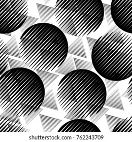 Seamless pattern with lines.Triangles
 unusual poster Design .Black Vector stripes .Geometric shape. Endless texture