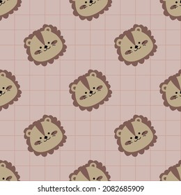 seamless pattern lion. lion cartoon vector. Cute seamless pattern with  Lions. for kids.