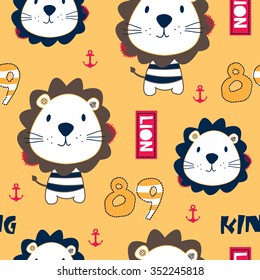 seamless pattern with lion vector illustration