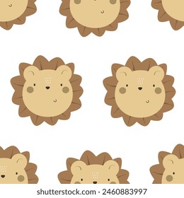 Seamless pattern with lions. colorful vector for kids. hand drawing, flat style. baby design for fabric, print, textile, wrapper

