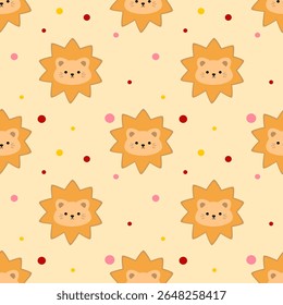 seamless pattern with lions, fabric pattern, gift wrapping paper 