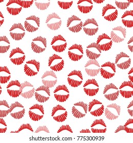 
Seamless pattern with lip prints on white background vector illustration