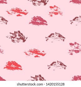 Seamless pattern - lips kisses prints background