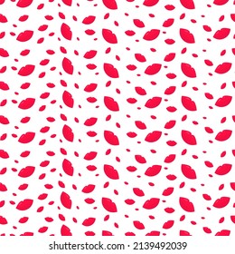 Seamless pattern of lips on a white background