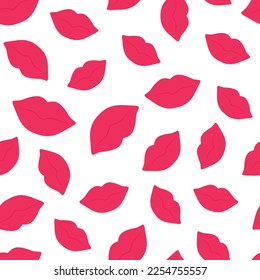 Seamless pattern lips vector illustration