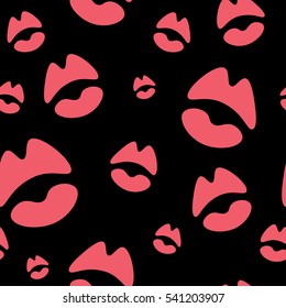 Seamless pattern with a lipstick kiss. Textile, blog decoration, banner, poster, wrapping paper.
