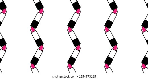 Seamless pattern with lipstick on white background. Vector illustration