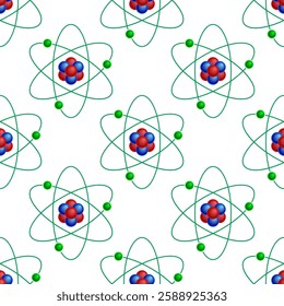 Seamless pattern of the lithium chemical element atom symbol