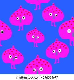 seamless pattern  Litter Monsters  children monsters, cartoon. different cute funny cartoon monsters