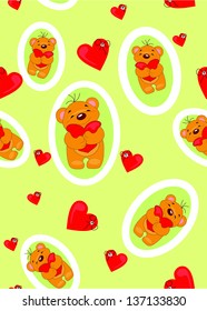 Seamless pattern with little bear