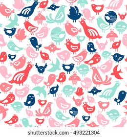 seamless pattern with little birds