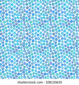 Seamless pattern with little blue flowers