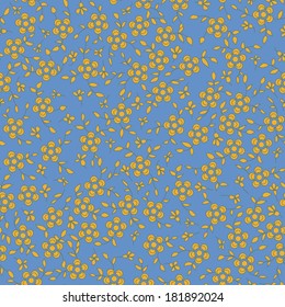 Seamless pattern of a little blue flowers.  Endless floral pattern. Can be used for wallpaper, pattern, backdrop, surface textures. Full color seamless floral background