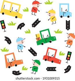 Seamless pattern for little boys