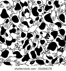 Seamless pattern with little bunnies