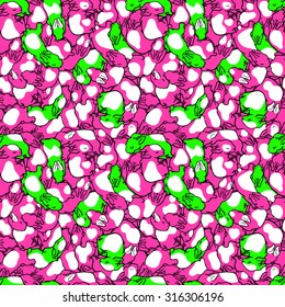 Seamless pattern with little bunnies