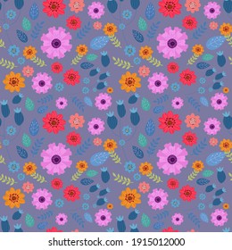 nahtlose Muster kleiner, kalter Blumen 