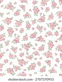 Patrón sin fisuras con pequeñas rosas lindas. Estampado de moda. Ilustración vectorial.