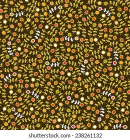 Seamless pattern of a little different flowers.