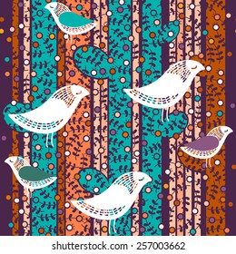 Seamless pattern of a little different flowers.