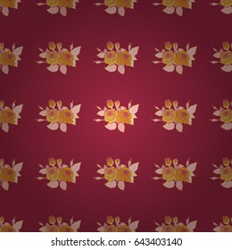 Seamless pattern little flowers in magenta, red and yellow colors. Vector cute floral pattern in the small abstract flowers.