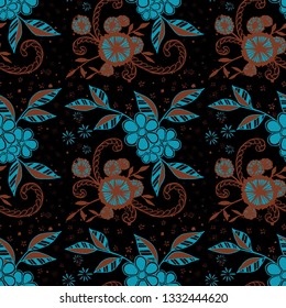 Seamless Pattern with Little Flowers in Rustic Style. Summer Floral Texture with Hand Drawn Doodles. Small Natural Rapport for Chintz, Cotton, Calico. Vector Seamless Background with Wild Flowers.