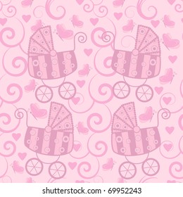 Seamless pattern for little girls