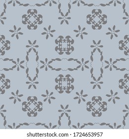 Seamless pattern with little hearts. Color light blue and grey. Vector.	