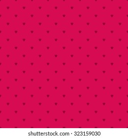 Seamless pattern with little hearts in the style of polka dot on a burgundy red background