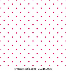 Seamless pattern with little hearts in the style of polka dot on a white background with pink heart