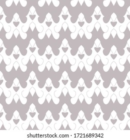 Patrón sin inconvenientes con corazones pequeños. Blanco y gris. Vector.