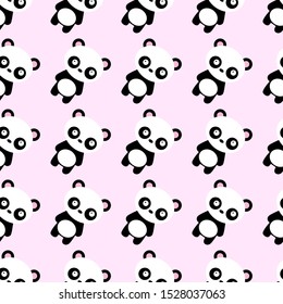 
Seamless pattern with little pandas