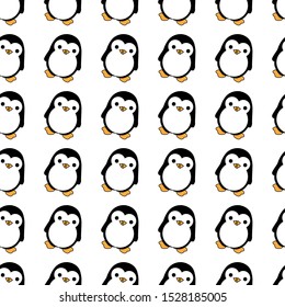 
Seamless pattern with little penguins