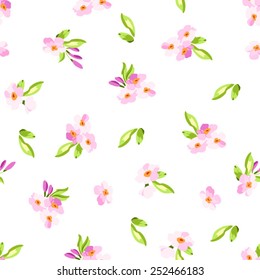 Seamless Pattern with little pink flowers