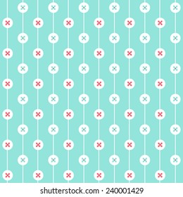 Seamless pattern. Little pink and turquoise flowers on turquoise background