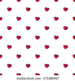 Seamless pattern of little red hearts. Background for design of packing wedding, invitation for Valentine's day, posters.