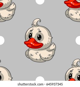 Seamless pattern, little swan  background vector.