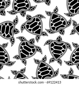 Seamless pattern with little turtles