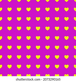 seamless pattern of little yellow hearts on pink background. vector seamless for textile, dress, shirt, wrapping paper, background.