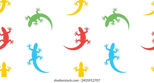 Seamless pattern with lizards. isolated on white background