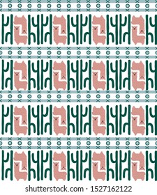 Seamless pattern with llama, cactus and hand drawn elements. Creative childish texture. Great for fabric, textile, wallpaper, wrap paper